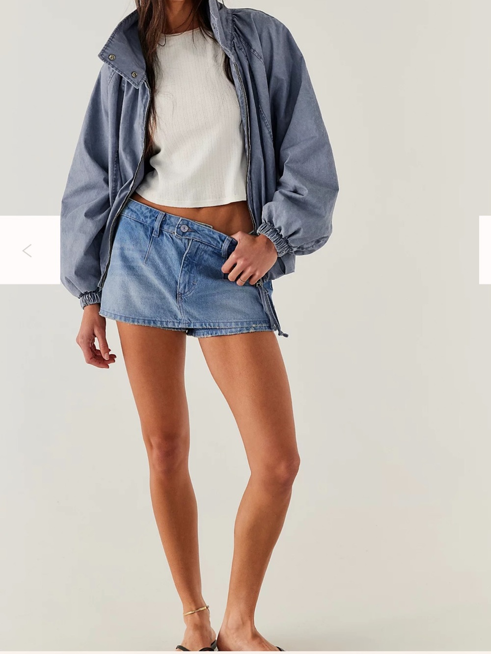 Free People Peekaboo denim skort
